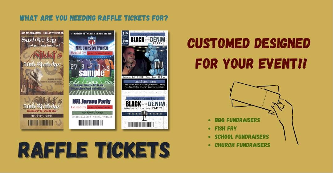 100 Raffle Tickets - Etsy