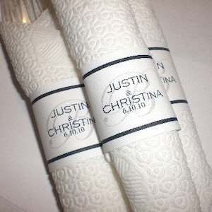 50 Personalized Napkin Wrappers image 1