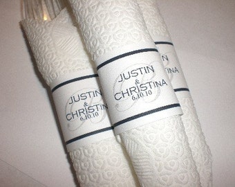 50 Personalized Napkin Wrappers