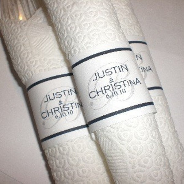 50 Personalized Napkin Wrappers