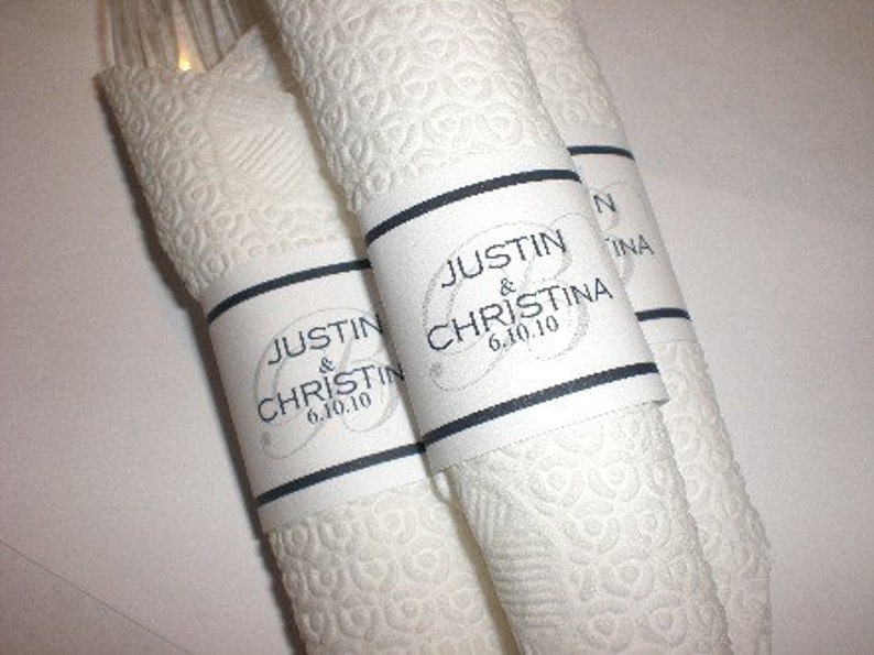 50 Personalized Napkin Wrappers image 1