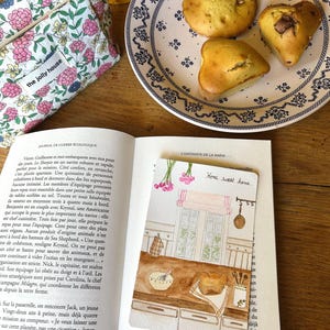 Marque-page en aquarelle, format carte. «  Home sweet home ».