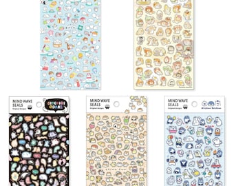 Pegatinas de animales con diseños originales - MIND WAVE Adorables mini pegatinas de animales para diarios, agendas, álbumes de recortes y decoración
