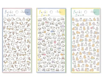 Pegatinas Puchi Fuwa - MIND WAVE Pegatinas de animales adorables y esponjosos para diarios, agendas, álbumes de recortes y decoración