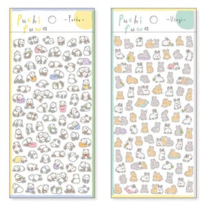 Folha de adesivos de coelho e panda Usagi – MIND WAVE Puchi Fuwa Adesivos pequenos e fofos para diário e scrapbooking