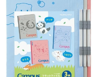 KOKUYO Campus Flat File A4 Verticale Stampa Animalier Confezione da 3
