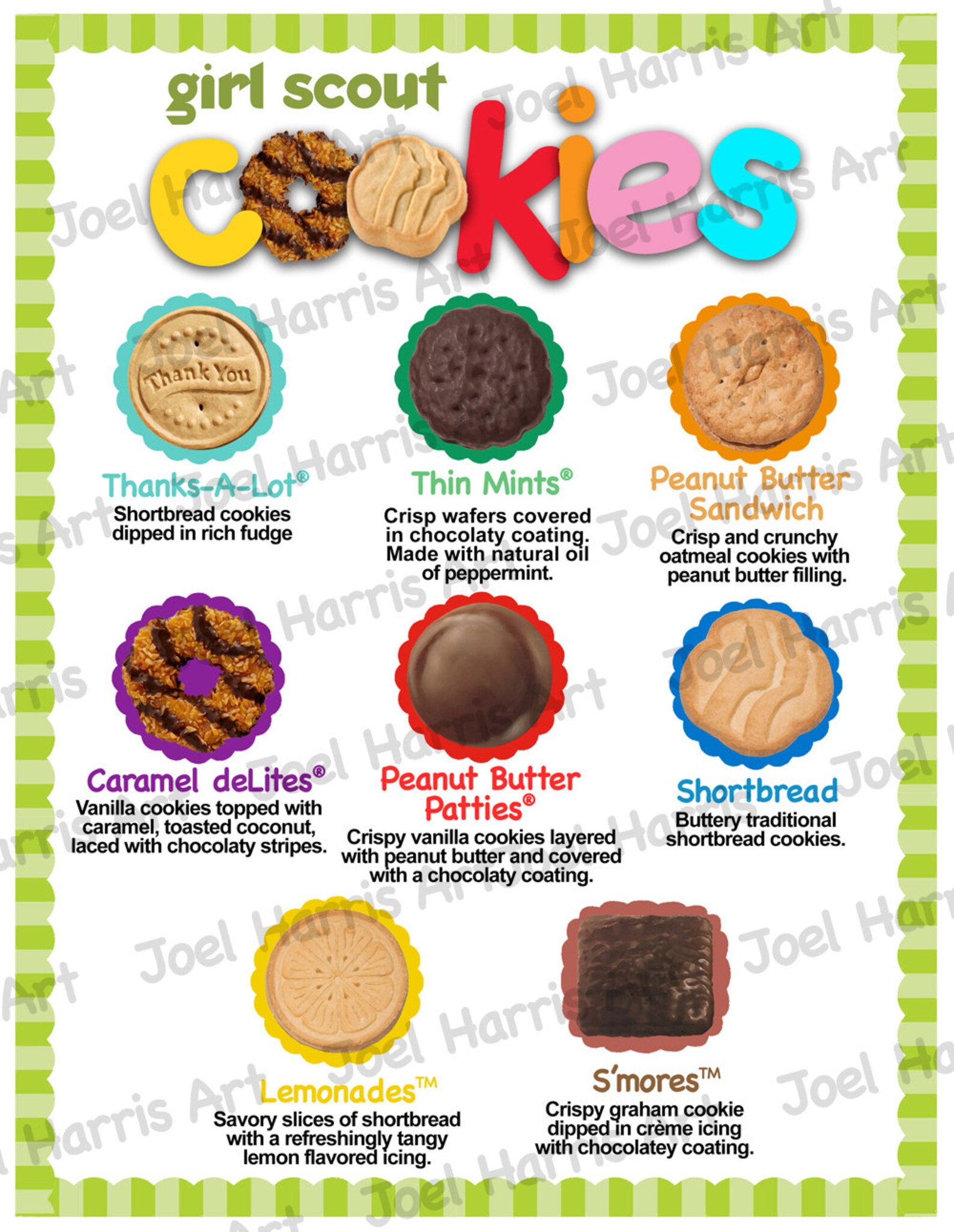 2020 ABC Girl Scout LANYARD Cookie List NO Prices Printable | Etsy