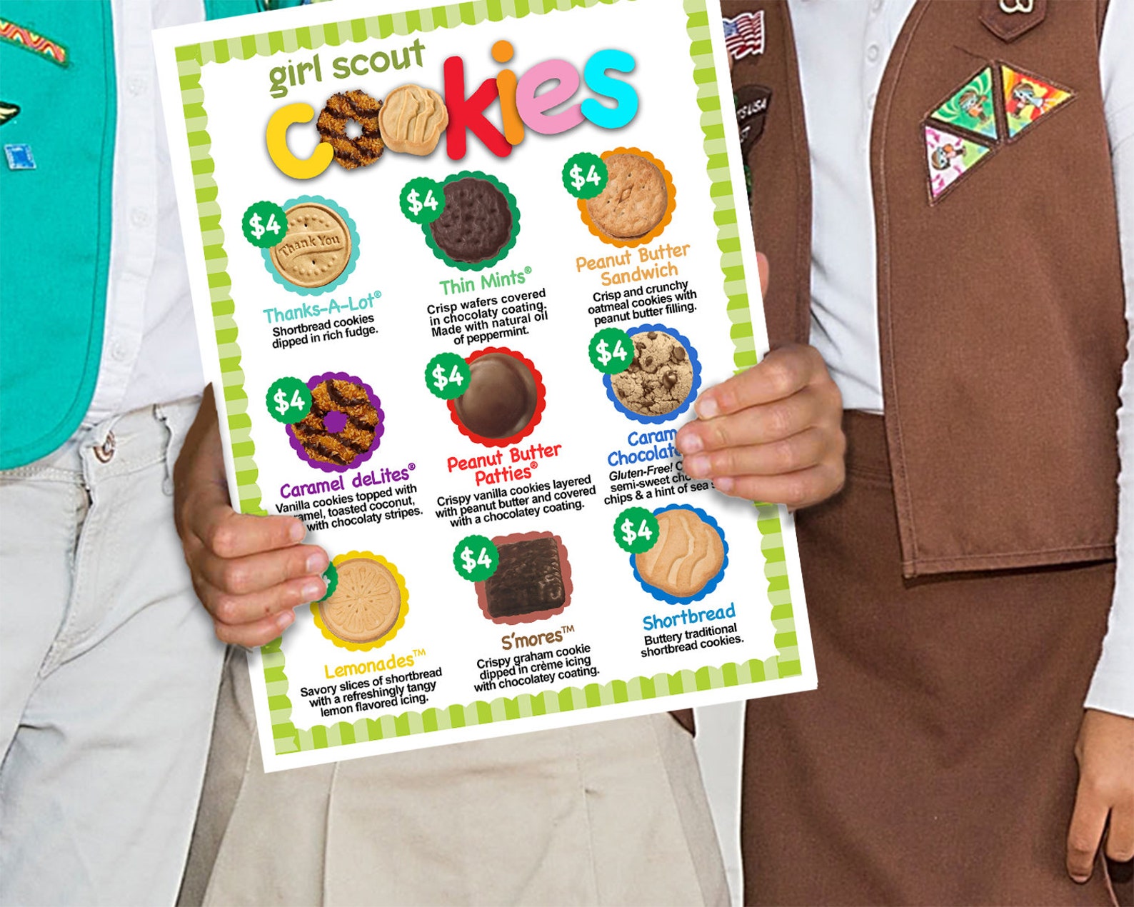 2020 ABC Girl Scout Cookie Price List GS Booth Menu 8.5 X 11 Etsy