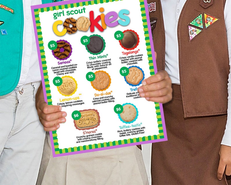 EDITABLE 2021 LBB Girl Scout W/ New Cookie Price List GS Booth Etsy
