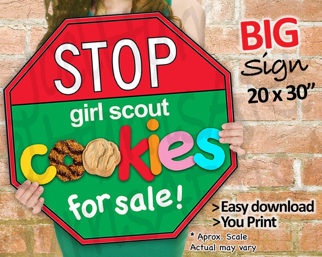 girl-scout-cookies-stop-sign-cookie-booth-printable-jumbo-red-20x30-and-8-5x11-girl-scouts-cookie-booth-decor-banner-supplies-etsy for Girl Scout Cookie Signs Printable Free Girl Scout Cookies STOP Sign Cookie Booth Printable JUMBO RED 20x30 and 8.5x11 Girl Scouts Cookie Booth Decor Banner Supplies - Etsy for Girl Scout Cookie Signs Printable Free