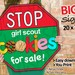 Girl Scout Cookies STOP Sign Cookie Booth Printable JUMBO RED 20x30 and 8.5x11 Girl Scouts Cookie Booth Decor Banner Supplies