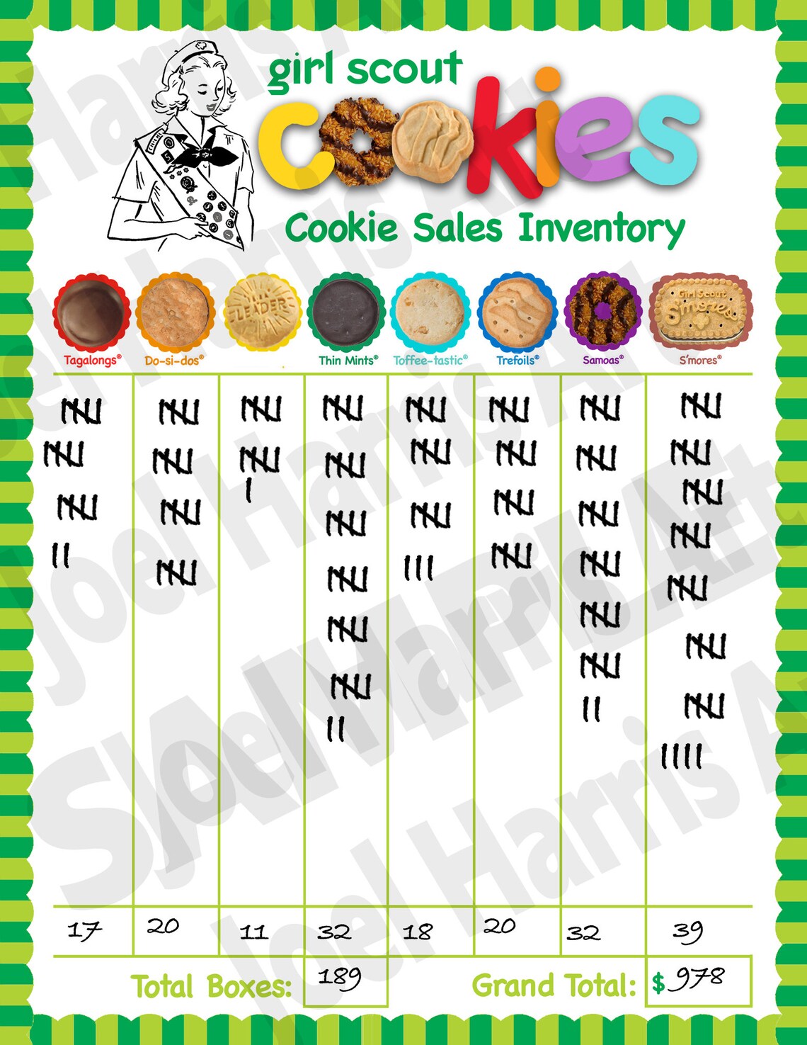 2020 LBB Girl Scout Cookie INVENTORY LIST Printables Girl Etsy
