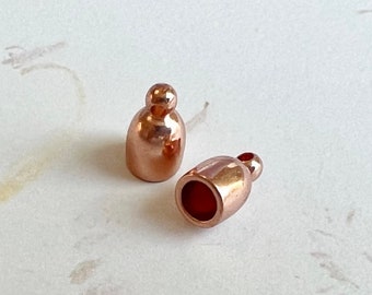 4mm Bullet End Caps, Copper Plate, Set of 2