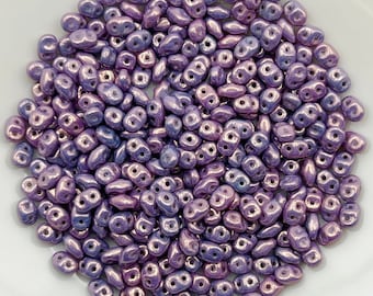 SuperDuo Vega on Chalk, Matubo SuperDuo Beads, 2.5x5mm, 22 Grams, Tubed