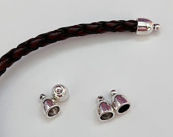 Bullet End Caps, 6mm End Caps, 3 Sets 0f  2 Pieces Each, Cord Ends For 6mm Leather And Cords, 6 Pieces Per Order