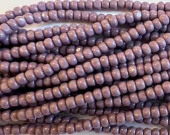 6/o Royal Purple, Three Cut Czech Glass Seed Beads, 4mm Trica Beads, 20 Inch Strand, Approximately 150 Per Strand, 13 Grams