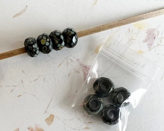 New!  Large Hole 6x9mm Faceted Rondelles with a 3mm Center Hole, Fire Polish Beads, Beautiful Colors to Accent Focal Beads