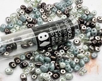 SuperDuo Sylvan Woods Mix, Matubo SuperDuo Beads, 2.5x5mm, 22 Grams, Tubed