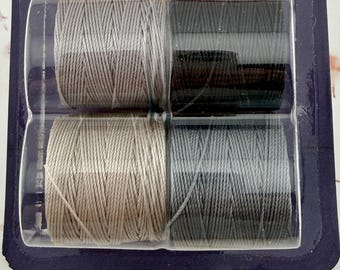 S-Lon Beading Cord Set, Neutrals Color Mix, 77 Yards Spool, Tex 210