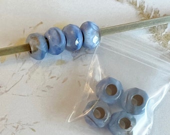New!  Large Hole 6x9mm Faceted Rondelles with a 3mm Center Hole, Fire Polish Beads, Beautiful Colors to Accent Focal Beads