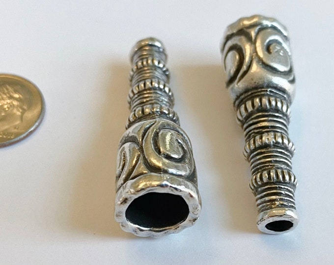 Pewter Tapered Rope End Caps, Set of 2, Mykonos Pewter From Greece ...