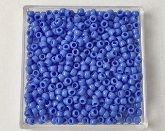 TOHO Opaque Periwinkle, Size 8 Round Seed Beads, Color 48L, Periwinkle Blue Opaque