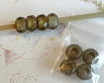 New!  Large Hole 6x9mm Faceted Rondelles with a 3mm Center Hole, Fire Polish Beads, Beautiful Colors to Accent Focal Beads