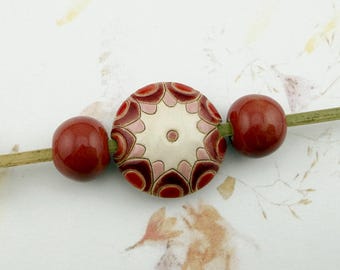 Artisan Stoneware Beads, Set of 3, Hand Glazed Ceramic Beads