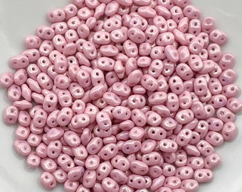 SuperDuo Chalk Lilac Luster, Matubo SuperDuo Beads, 2.5x5mm, 22 Grams, Tubed
