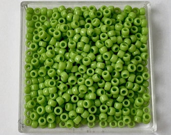 TOHO Opaque Sour Apple, Size 8  Round Seed Beads, Color 44, Lime Green Opaque
