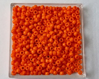 TOHO Opaque Cantaloupe, Size 8 Round Seed Beads, Color 42D, Cantaloupe Light Orange Opaque