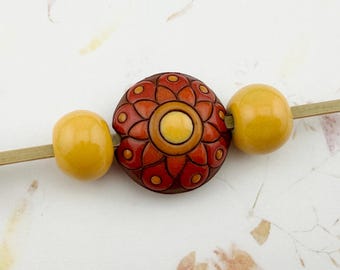 Artisan Stoneware Beads, Set of 3, Hand Glazed Ceramic Beads