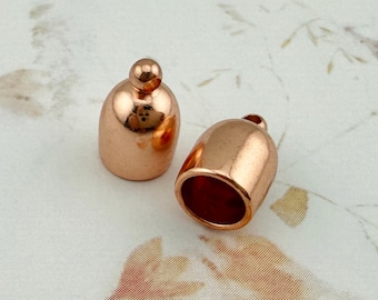 6mm Bullet End Caps, Copper Plate, Set of 2