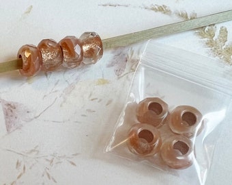 New!  Large Hole 6x9mm Faceted Rondelles with a 3mm Center Hole, Fire Polish Beads, Beautiful Colors to Accent Focal Beads