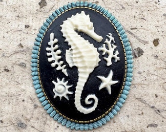 Seahorse, Under The Sea Brooch, Hand Patina Brooch, Seahorse and Friends, Brooch, Hippocampus, Jean Jacket Pin