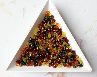 Miyuki Seed Bead Mix: Autumn Blend, Red, Bronze, Emerald (14 Grams)