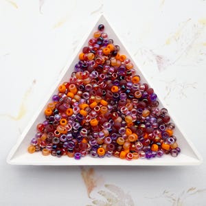 Miyuki Seed Bead Mix: Melon Berry Blend, Orange Plum Purple, Size 8