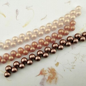 Set of 3, 6mm Top Hole Round Beads, 25 Beads Per Strand