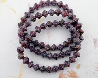 Saturn Beads, Lilac Purple Silk  and Pink Opaline Mix With Dark Bronze Wash
