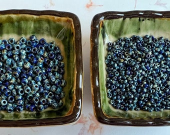 Cobalt Picasso Miyuki Size 6 and Size 8 Seed Beads, Round Picasso Seed Beads, Color 4518