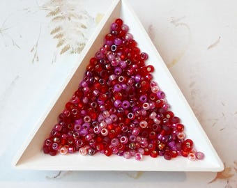 Miyuki 8/0 Seed Bead Mix, Red Pink Frosted, Love Potion (14 Grams)