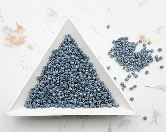 Matubo 10/0 (Czech) Chalk Blue Luster Cylinder Seed Beads