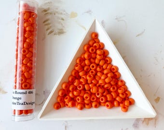 Miyuki Size 6 Seed Beads, Opaque Orange 406, 3 Inch Tube About 15g