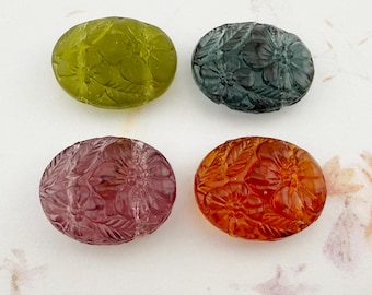 Components to Create a Lariat, German Glass, Tassel, and Bead Caps