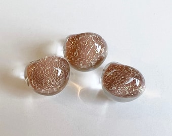 Strawberry Cream Jumbo Teardrop Beads, Set of Three, Large Teardrop Lampwork Beads, Made in the USA