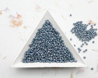 Chalk Blue Luster, Matubo Size 10 Cylinder Seed Beads, Tubed, 14 Grams, Matubo Czech Beads, Cylinder Size 10