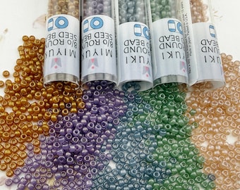 A Summer Garden, Size 8/0 Miyuki Seed Bead Collection, Curated by Diana, 5 Tubes