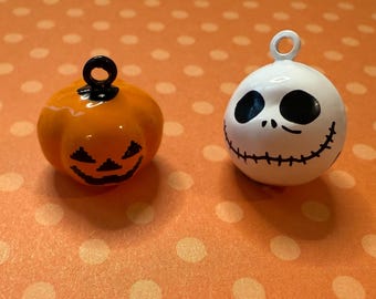 Jack O Lantern and Jack Enamel Bell Charm, Choose Jack O Lantern or Jack