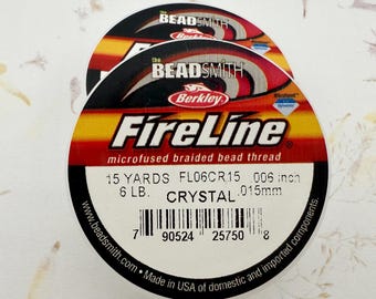 Crystal 6lb Fire Line Beading Thread: 15 Yards, .006 inch, .015mm