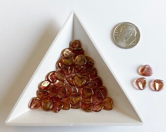 Rose Petals, 8x7mm, Luster Rose Gold Topaz, 50 Beads Per Strand